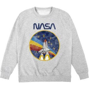 NASA Unisex Adult Rocket Sweatshirt / Heather Grey